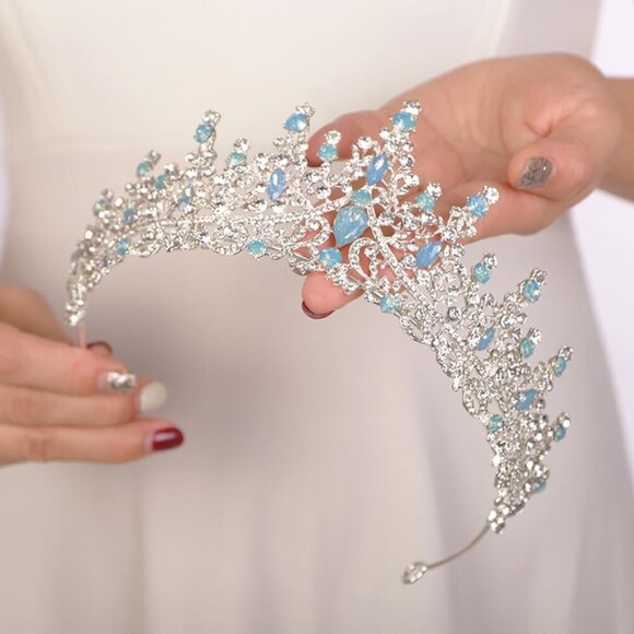 Vintage Tiara Crown Women Alloy Wedding Headband Prom Party Hair Accessory - Picture 4 of 5